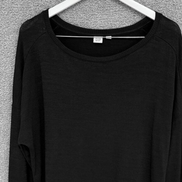 Gap Raglan Sleeve Softspun long sleeve t-shirt Black Large - Picture 1 of 8